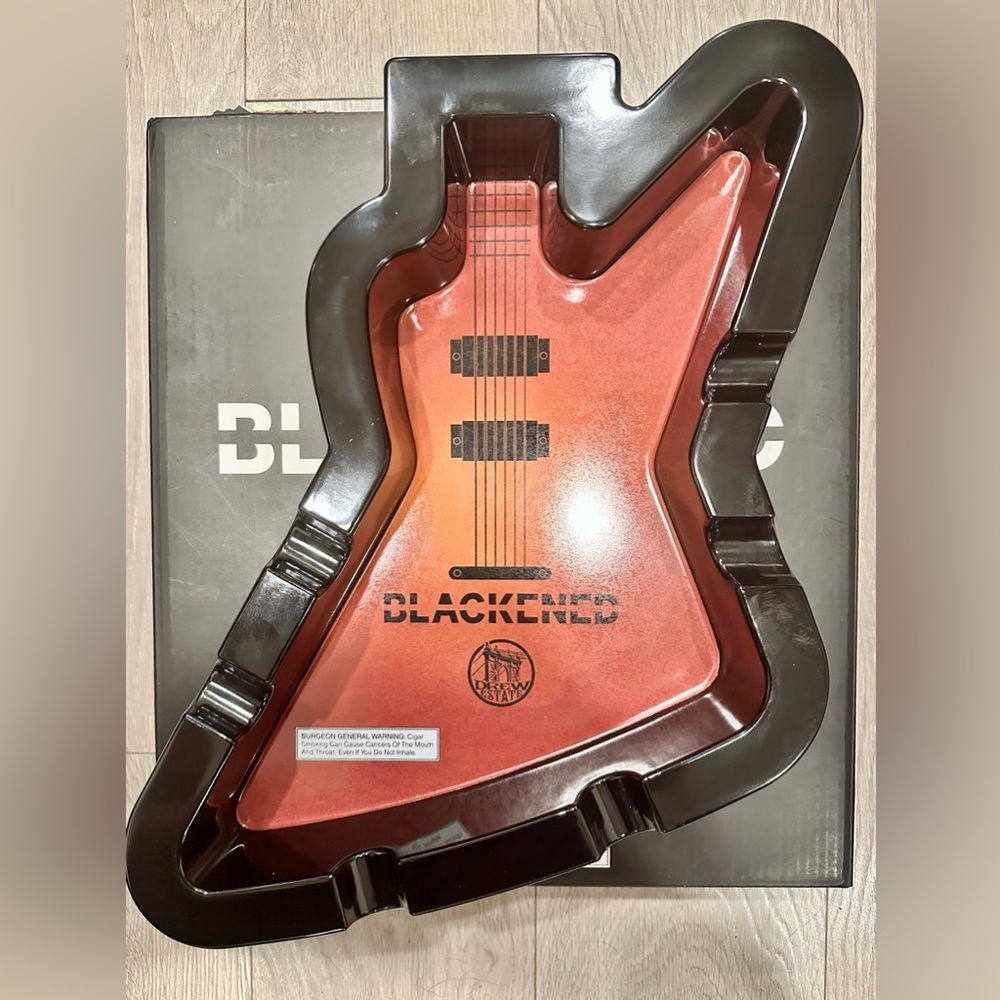 BLACKENED Cigar Guitar Ashtray by Drew Estate - Rare - Metallica